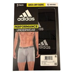Adidas Men's Performance Boxer Briefs 3-Pack Quick Dry Underwear XL